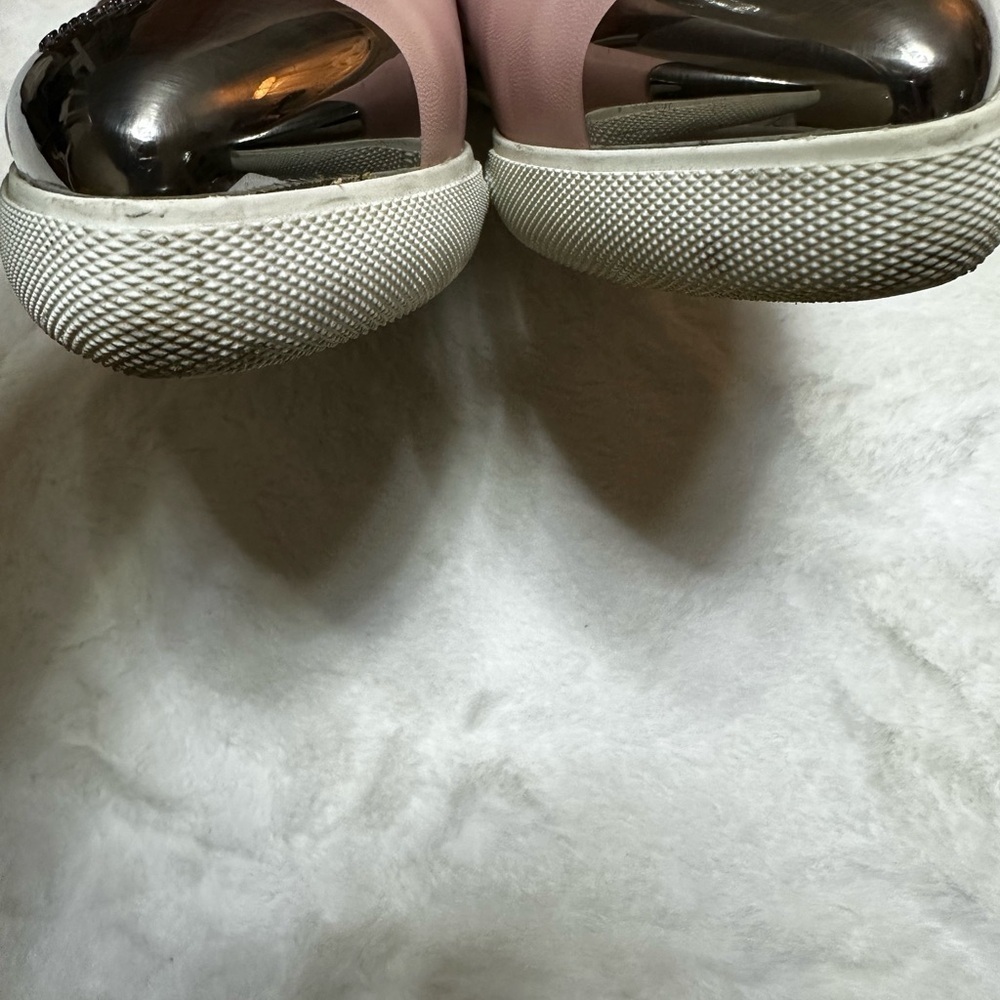 Miu Miu Blush Leather Loafers with Silver Toe-used - Picture 6 of 14